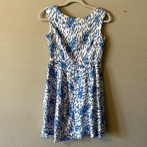 Boden blue and white pattern party dress